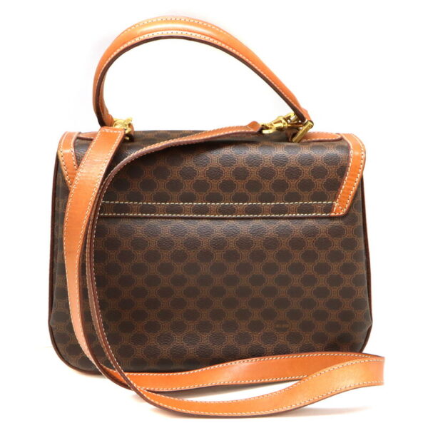 1416 2 Celine 2WAY Macadam Leather Bag Brown