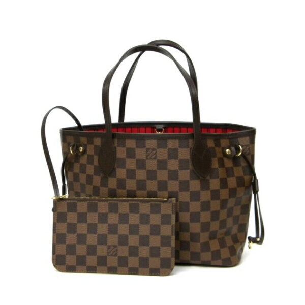 14598 1 Louis Vuitton Neverfull PM Tote Bag Damier with Pouch