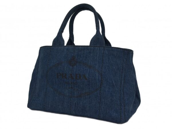 15086478 2 b Prada Denim Canvas Tote Bag Blue