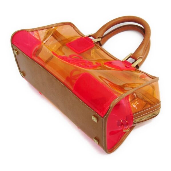 152311 170 2 Loewe Amazona Handbag Leather Vinyl Pink Clear Orange