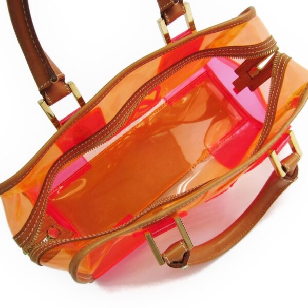 152311 170 3 Loewe Amazona Handbag Leather Vinyl Pink Clear Orange