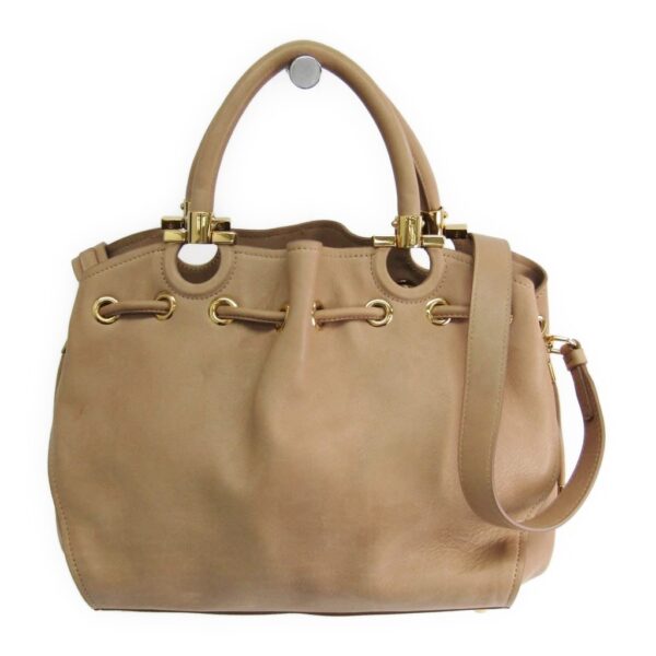 152450 170 1 Salvatore Ferragamo Gancini Handbag Leather Beige