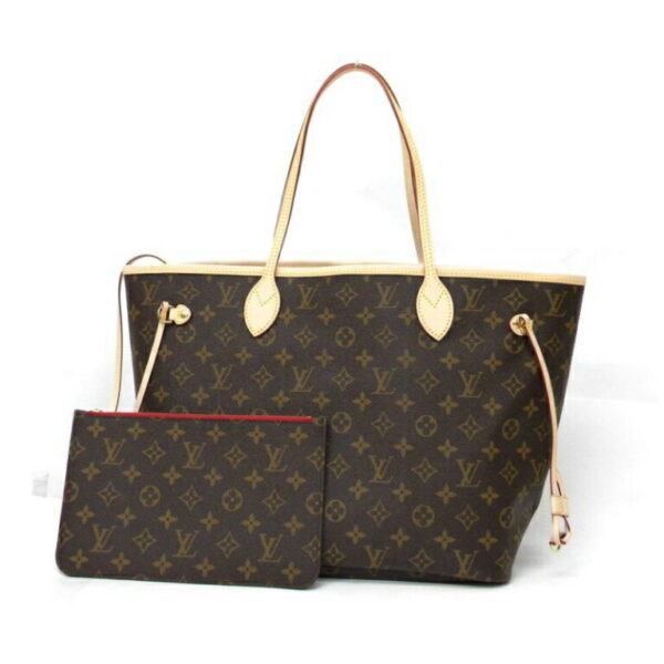 15635 1 Louis Vuitton Neverfull MM Tote Bag Monogram with Pouch Red