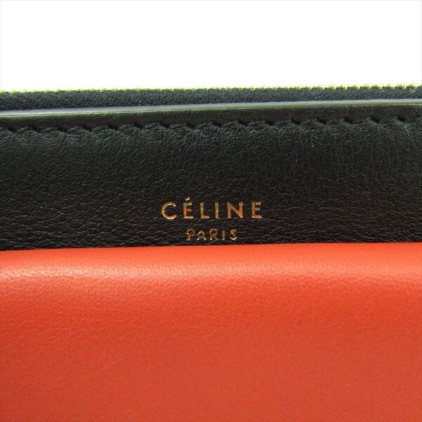 161187 170 8 Celine Shoulder Bag Leather Red Beige Black