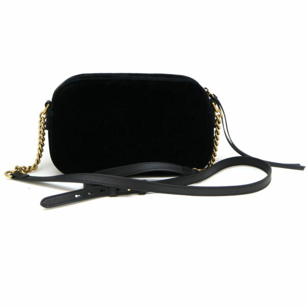 1667 2 Gucci Chain Shoulder Bag Velour Black Deer Flower