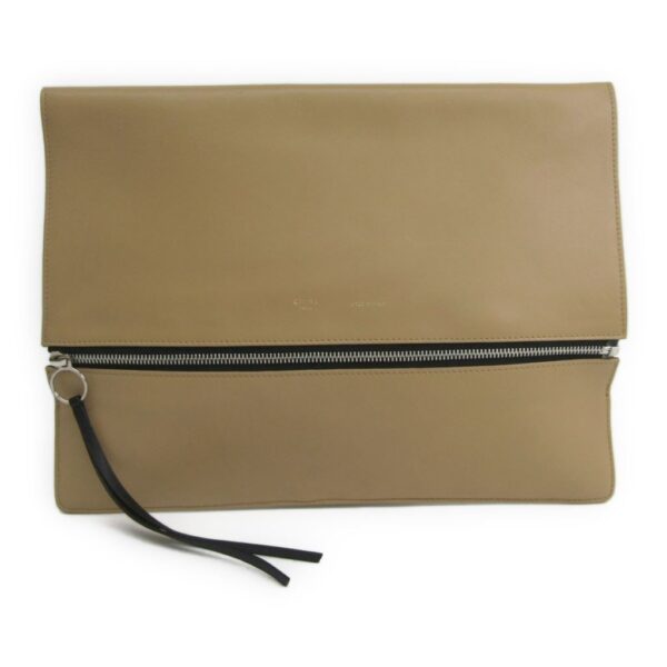 172852 170 1 Celine Clutch Bag Leather Beige