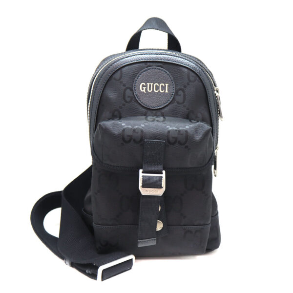 1773 1 Gucci Off The Grid Body Bag Leather Canvas Black