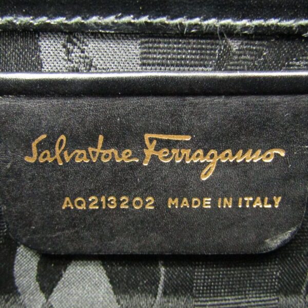 177404 170 10 Salvatore Ferragamo Vara Shoulder Bag Leather Black