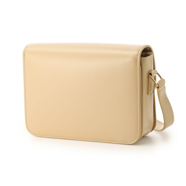 18842 3bf4 02eu04 Celine Teen Triomphe Leather Shoulder Bag Beige