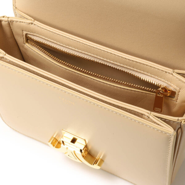 18842 3bf4 02eu06 Celine Teen Triomphe Leather Shoulder Bag Beige