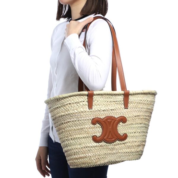 19262 2cgg 04lu03 Celine Basket Shoulder Bag Beige