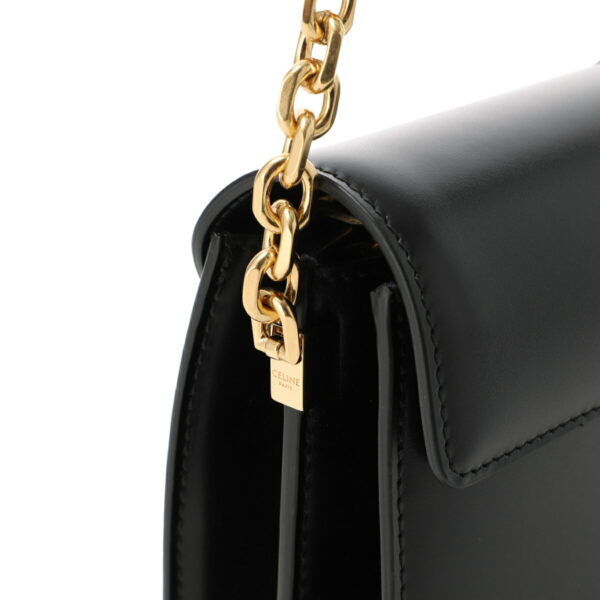 19402 3bey 38no09 Celine 16 Saise Leather Shoulder Bag Black