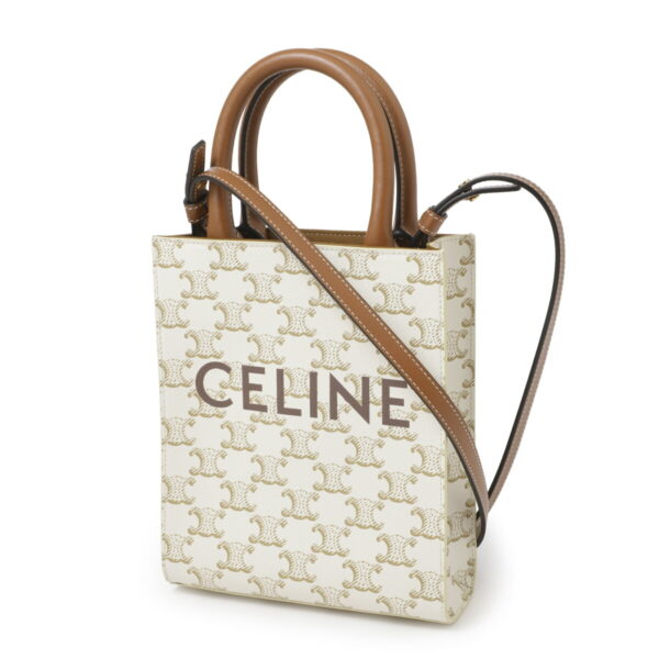 19437 2bzk 01bc01 Celine Mini Cabas Leather Tote Bag White