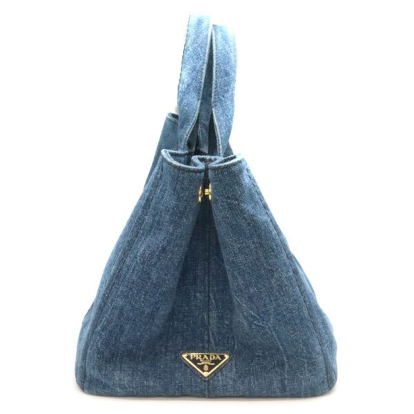 1944 4 Prada Kanapa Tote 2WAY Handbag Shoulder Bag Denim Blue