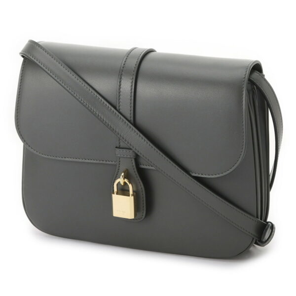 19658 3dk1 10an01 Celine Medium Tabou Leather Shoulder Bag Gray