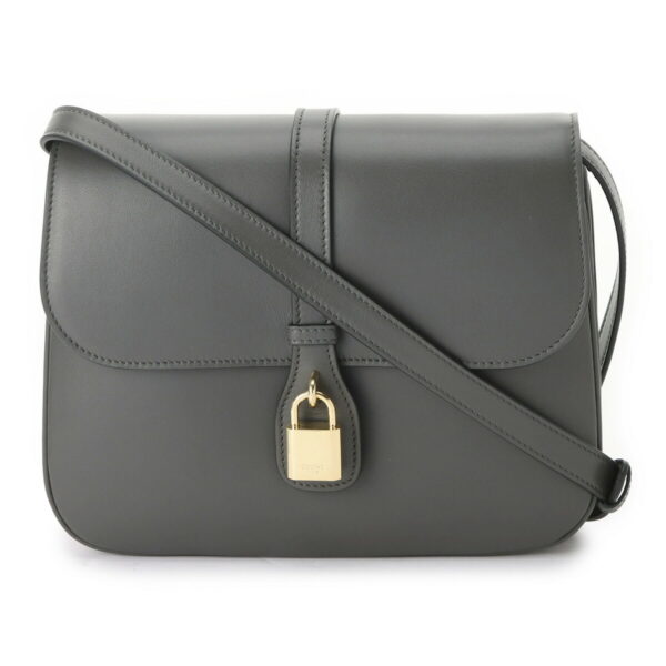 19658 3dk1 10an02 Celine Medium Tabou Leather Shoulder Bag Gray