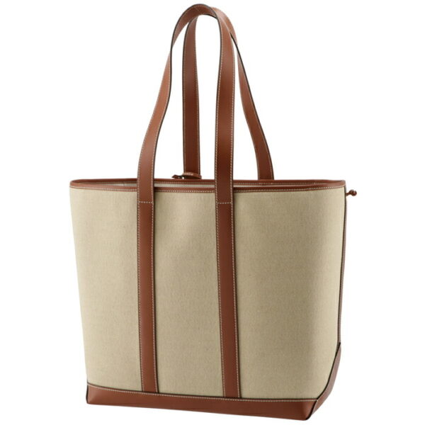 196742djk02nt 2 Celine Cabas Marine Canvas Tote Bag Beige Brown