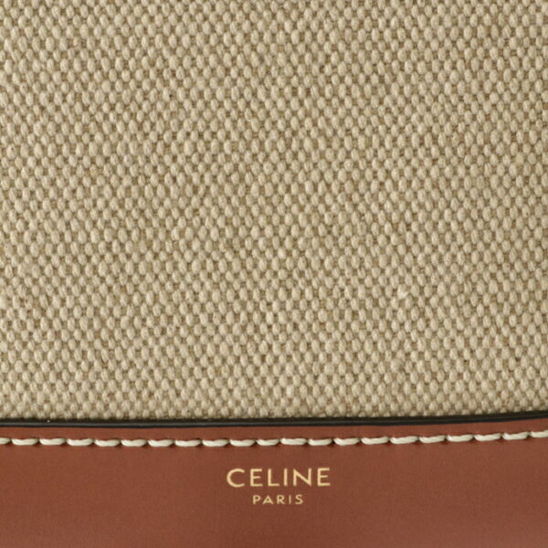 196742djk02nt 4 Celine Cabas Marine Canvas Tote Bag Beige Brown