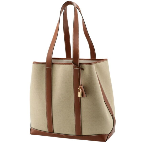 196742djk02nt 6 Celine Cabas Marine Canvas Tote Bag Beige Brown