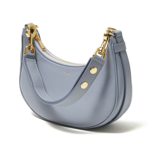 19692 3dgq 07au01 Celine Ava Leather Shoulder Bag Blue