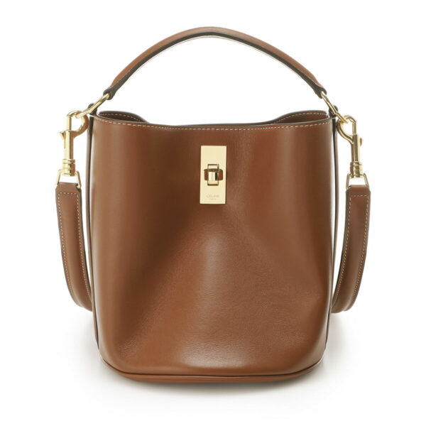 19757 3cr4 04lu02 Celine Teen Bucket 16 Leather Handbag Brown