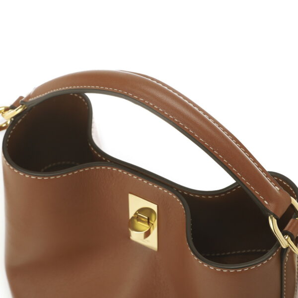 19757 3cr4 04lu08 Celine Teen Bucket 16 Leather Handbag Brown