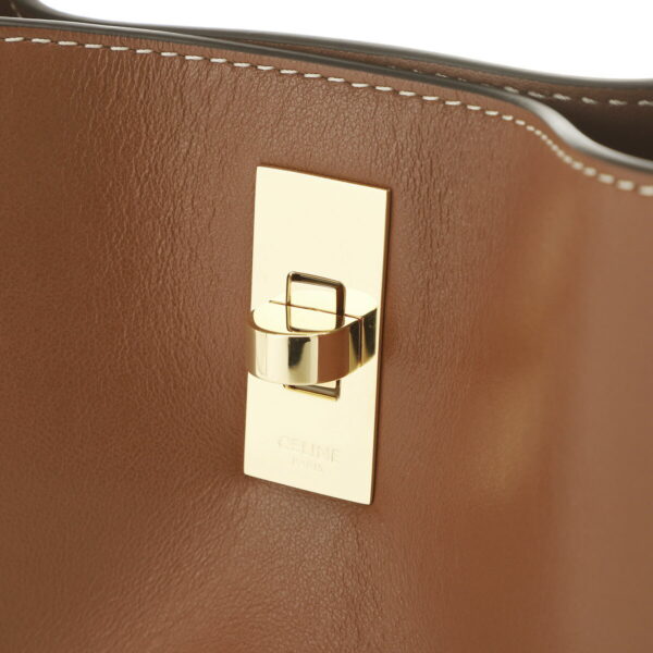 19757 3cr4 04lu10 Celine Teen Bucket 16 Leather Handbag Brown