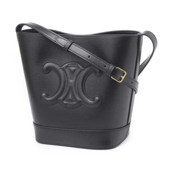 19824 3du3 38no01 Celine Small Bucket Cuir Leather Shoulder Bag Black