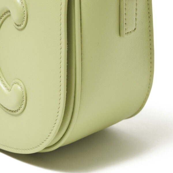 19826 3du3 15lj09 Celine Folco Leather Shoulder Bag Green