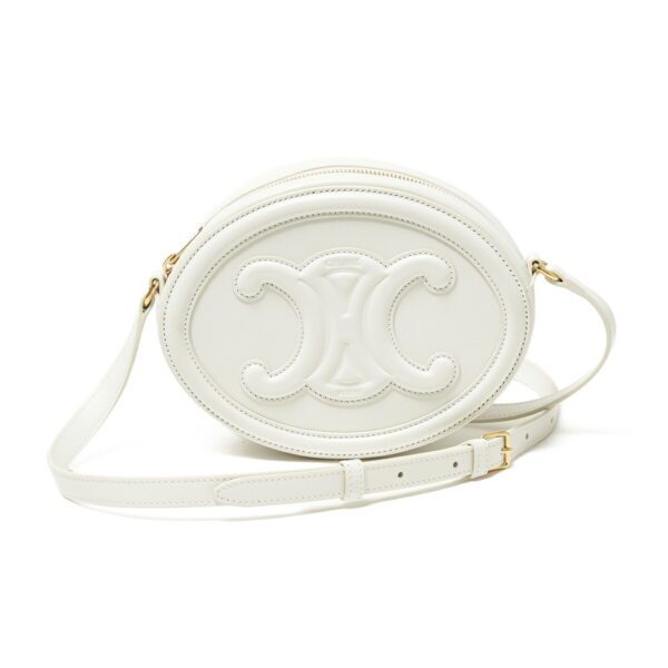 19860 3dxc 01bc02 Celine Cuir Leather Shoulder Bag White