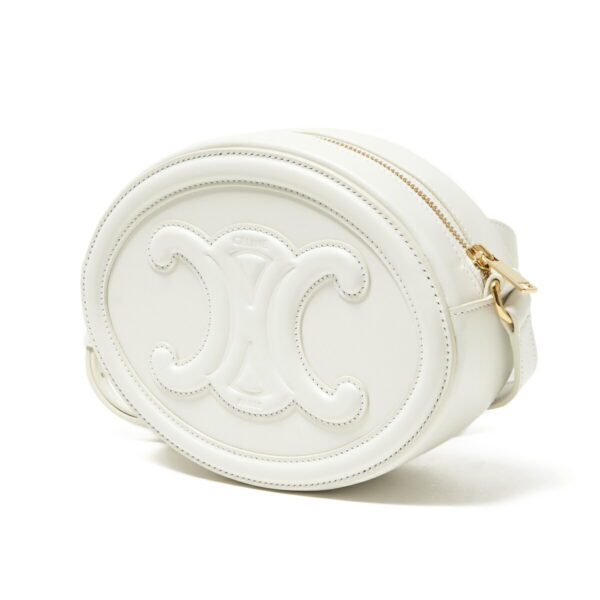 19860 3dxc 01bc04 Celine Cuir Leather Shoulder Bag White