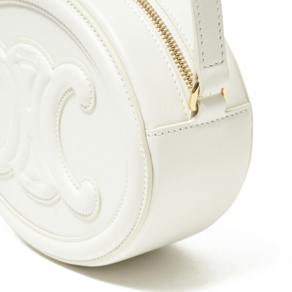 19860 3dxc 01bc10 Celine Cuir Leather Shoulder Bag White