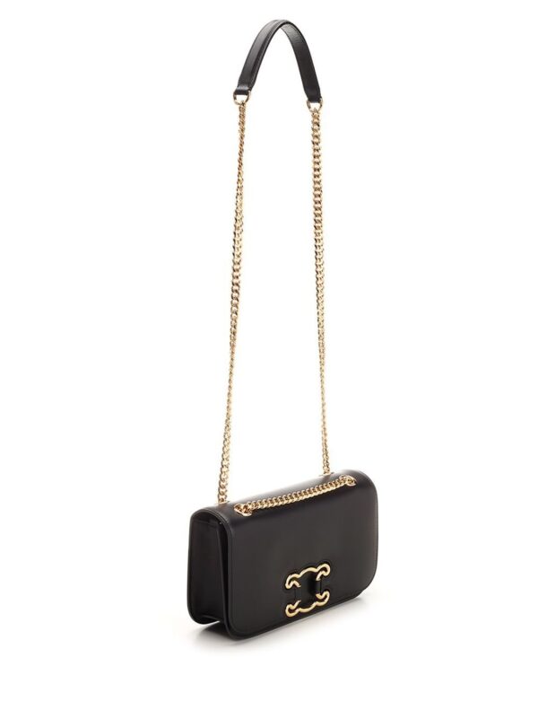 199815 Celine Triomphe Shoulder Bag Black