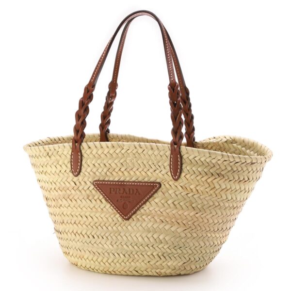 1bg314 o2dij f0a5t02 Prada Basket Tote Bag Raffia Beige