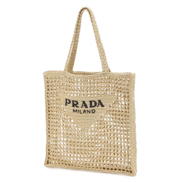 1bg393 oo2a2t 001801 Prada Rafia Tote Bag Raffia Beige