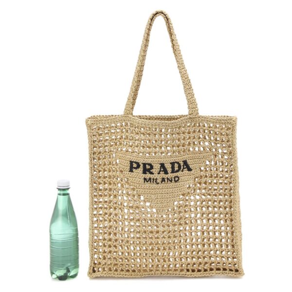 1bg393 oo2a2t 001803 Prada Rafia Tote Bag Raffia Beige