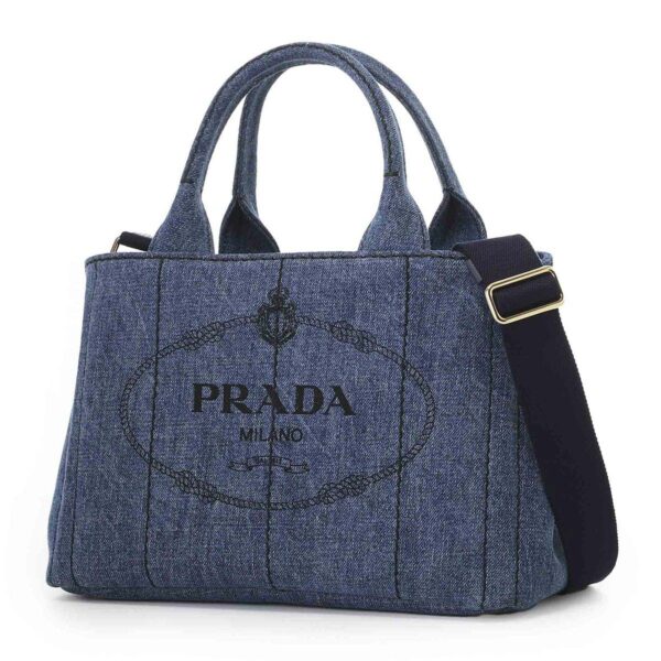 1bg439 ooaj6 f000802 Prada Canapa Denim 2Way Handbag Denim Blue