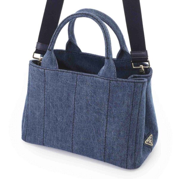 1bg439 ooaj6 f000808 Prada Canapa Denim 2Way Handbag Denim Blue