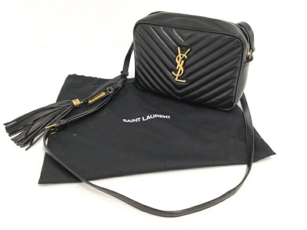 2000015257600020 10 Saint Laurent Monogram Camera Fringe Leather Bag Black