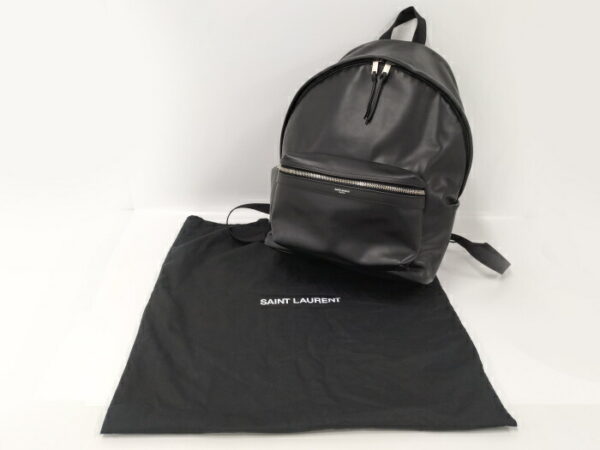 2000015258900007 10 Saint Laurent City Leather Backpack Black