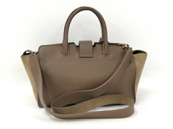 2000015259800014 2 Yves Saint Laurent Downtown Cabas 2way Shoulder Bag Mocha Beige