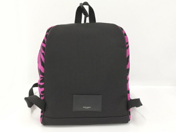 2000025252000016 2 Saint Laurent Paris Zebra Fabric Backpack Pink