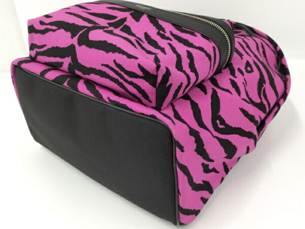 2000025252000016 3 Saint Laurent Paris Zebra Fabric Backpack Pink