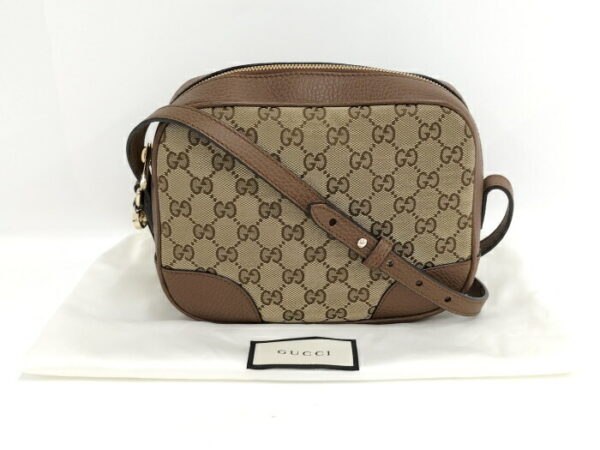 2000087252000455 10 Gucci GG Shoulder Bag Leather Brown