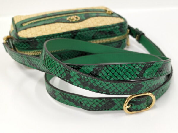 2000087252000500 6 Gucci Ophidia Shoulder Bag GG Marmont Straw Python Green