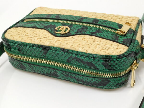 2000087252000500 7 Gucci Ophidia Shoulder Bag GG Marmont Straw Python Green