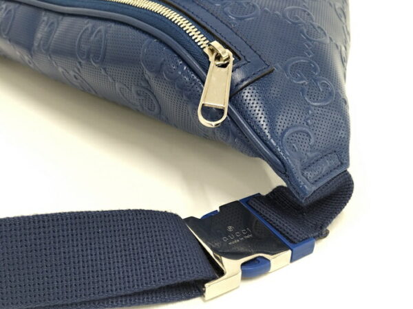 2000087252000670 5 Gucci Body Bag GG Embossed Leather Blue