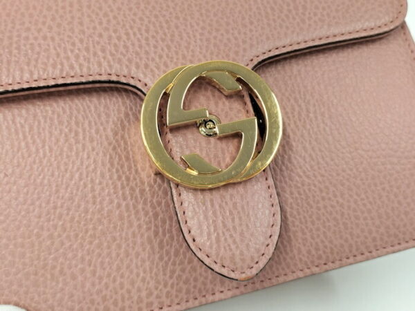 2000087252000688 7 Gucci Chain Shoulder Bag Interlocking G Leather Pink