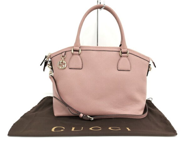 2000087252000700 10 Gucci 2way Handbag Interlocking Leather Pink