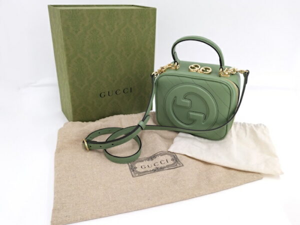 2000087252000707 10 Gucci Blondie 2WAY Shoulder Bag Leather Green